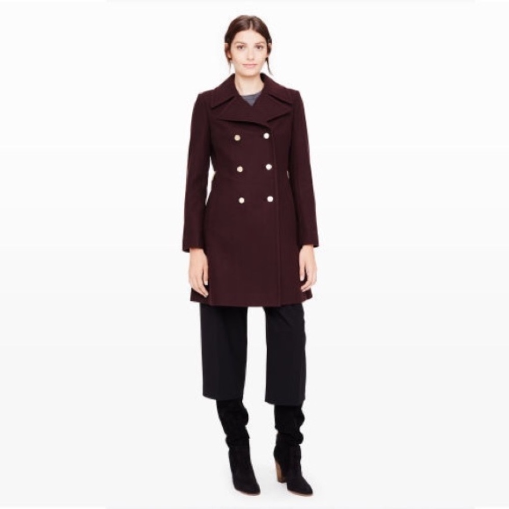 Club Monaco 'Isabelle' Wool Coat in Burgundy